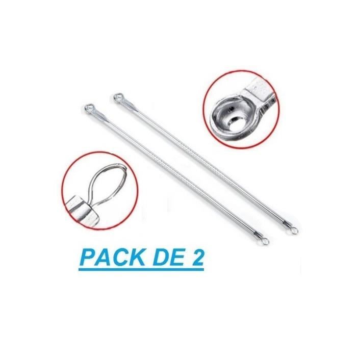 2 pcs Tire comedon acier inoxydable Extraction Points noir, acne, sebum Skyexpert