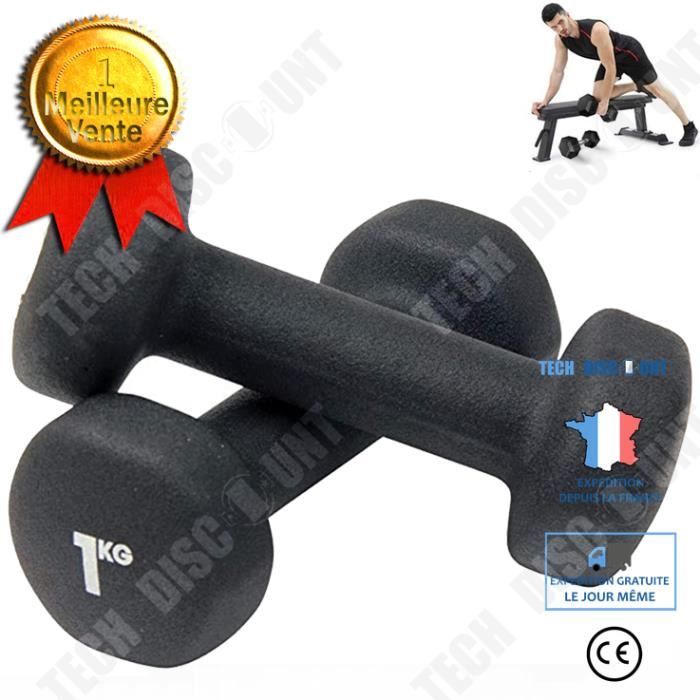 TD® 2 * 1 kg haltères musculation Équipement de remise en forme à domicile de formation de bras pour hommes d'haltères hexagonaux