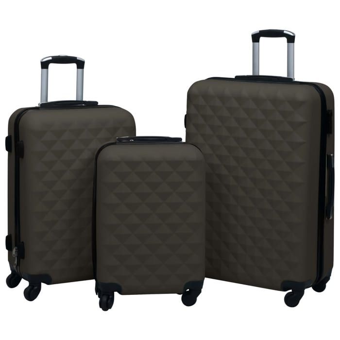 vidaXL Ensemble de valises rigides 3 pcs Anthracite ABS