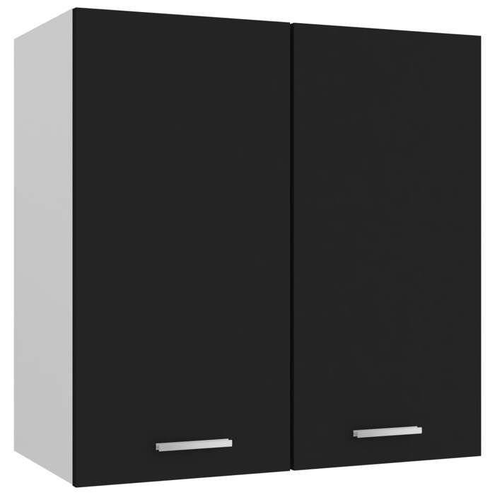 unique armoire suspendue,commode meuble haut de cuisine noir 60x31x60 cm aggloméré 78292