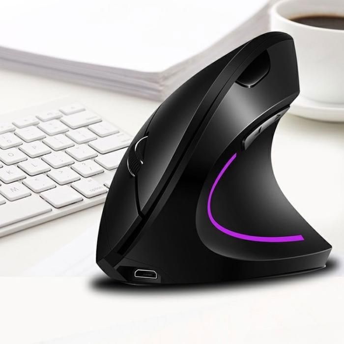 Souris sans fil – Souris optique 2.4G – 6 Boutons -Modern Mobile Mouse – 1000mAh Souris rechargeable – RGB – Noir