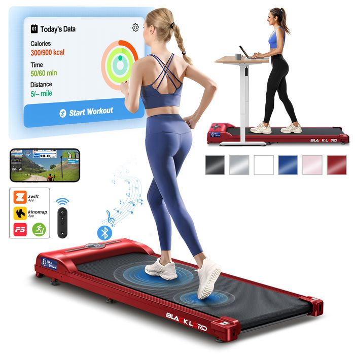 Tapis De Course Pliable BLACK LORD 4 En 1 - Walkingpad, Vitesse 1-12 Km/h, Inclinaison 9%, Moteur 3.2CV, Compact - 8