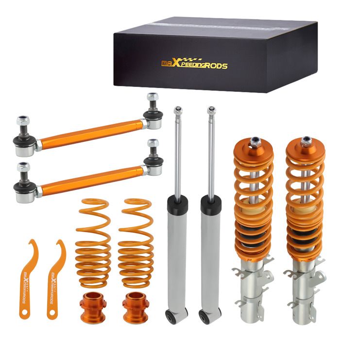 Kit dAmortisseurs Combinés Fileté for Audi A3 8L réglables + barre stabilisatrice