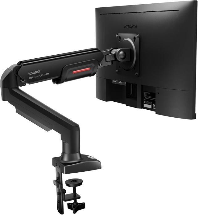 Support Ecran Pc Moniteur Pour Ecrans Plats Et Incurvés De 17 À 32Ergonomique Ressort À Gaz BrasRéglable En HauteurInclinaison