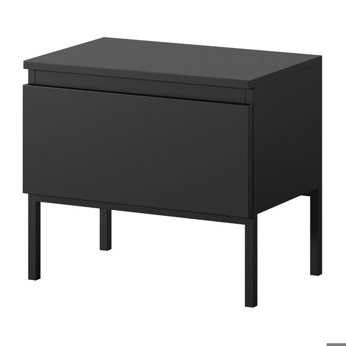 Table de chevet - SELSEY - Bemmi - Noir - Pieds acier noirs - Étagère spacieuse Table de chevet - SELSEY - Bemmi - Noir - Pieds acier noirs - Étagère spacieuse