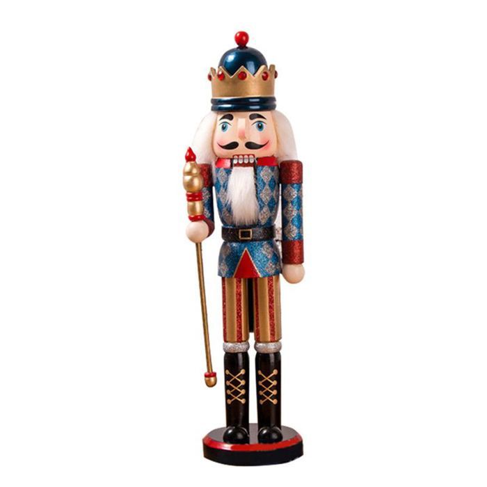 Figurine Casse-Noisette en bois 38 cm décoration de Noël cadeau de Nouvel An pour enfants