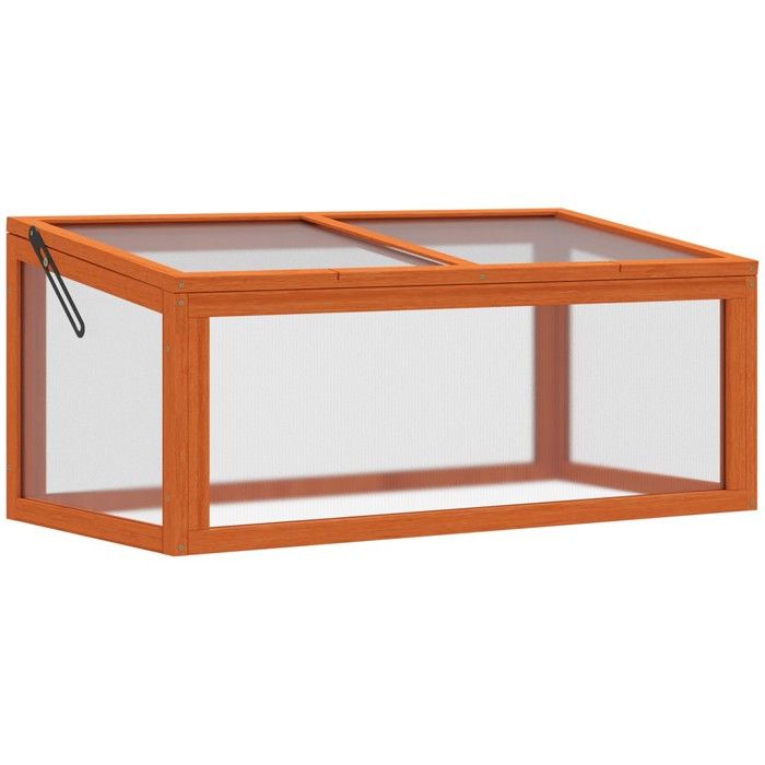 Serre De Jardinage Serre Châssis Froid 90x46x40cm Bois/polycarbonate Orange Résistante