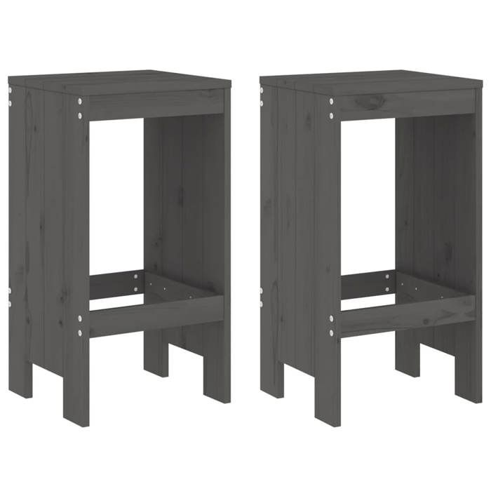 (SOLDES JUILLET)Tabourets de bar - UU - Chaise dîlot - lot de 2 40x36x75 cm bois massif de pin FR1825347