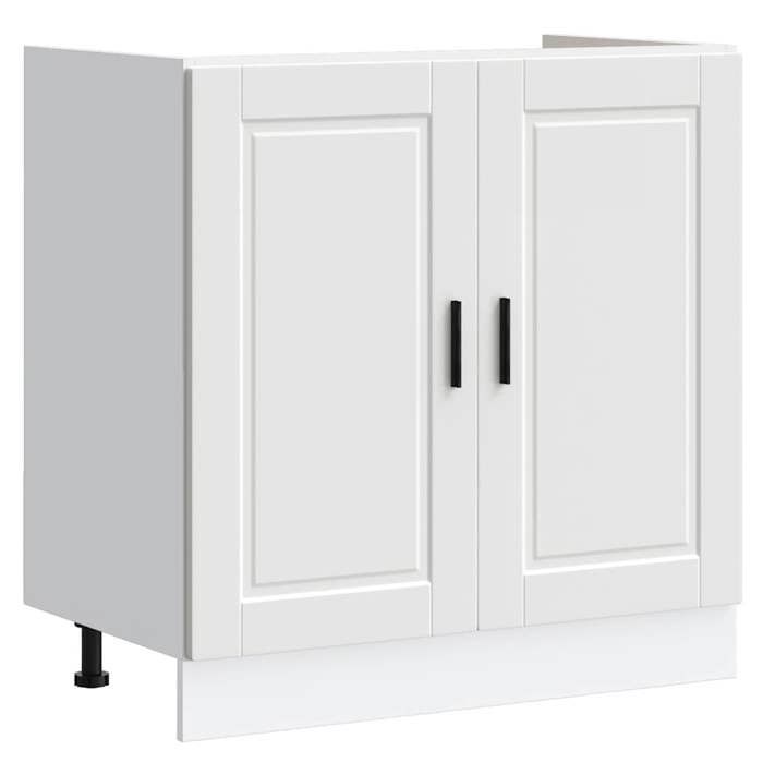 MGH Meuble Cuisine - Meuble bas pour évier Porto - pour Salle à Manger blanc 80x46x815 cm bois ingénierie LV1257