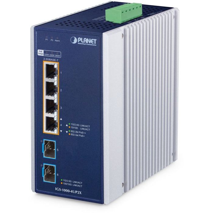 Switch - hub ethernet - injecteur Planet - IGS-1000-4UP2X - Industrial ...