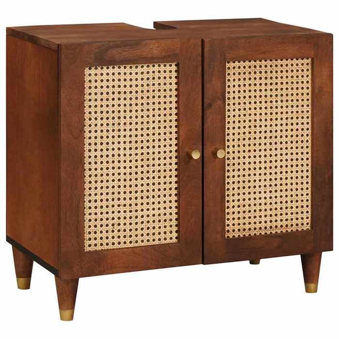 Autumn saleSupport Vasque/Meuble bas WC - Armoire dévier avec étagère avec porte Marron 62 x 33 x 58 cm 2025181050