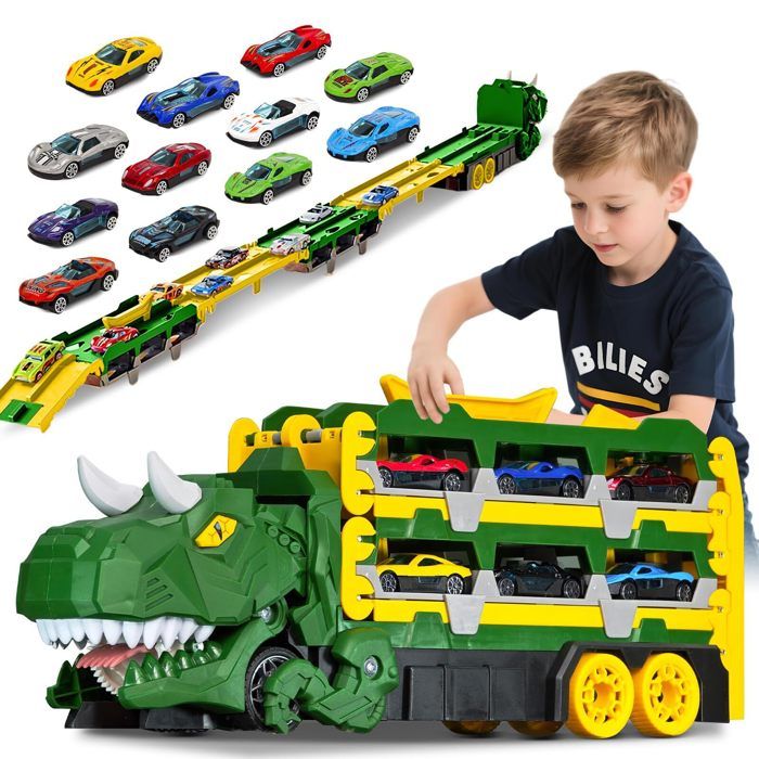 Camion Dinosaure Transporteur De Voitures Enfant – Circuit De