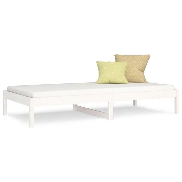 Simple LIT - SOLOMON - Lit de jour sans matelas - blanc 90x200 cm bois de pin massif FR1674
