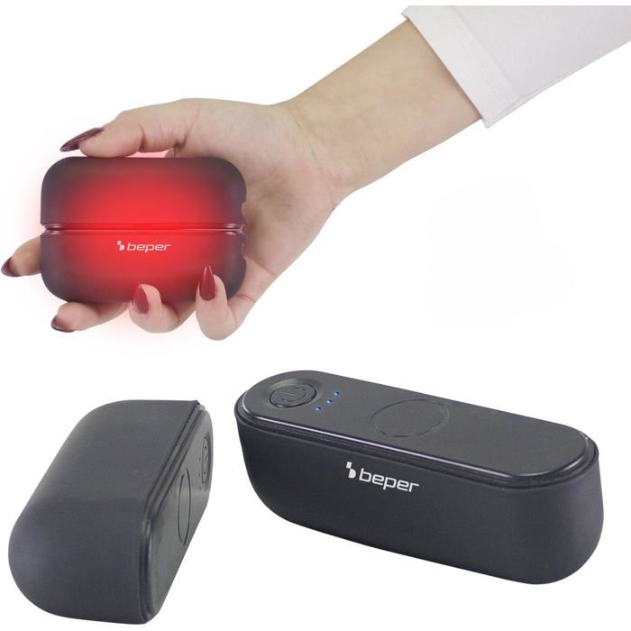 Chauffe-mains Rechargeable Double Face à Séparation Magnétique – 3 Niveaux De Chaleur, Forme Rugby, Tout Noir, Pour Le Quotidien Et Les Activités Outdoor