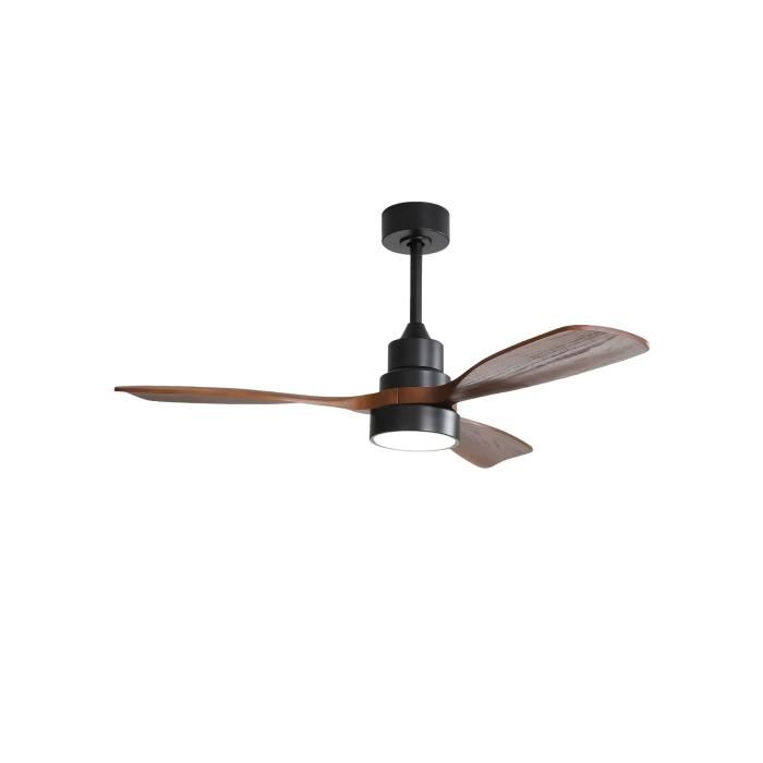 Ventilateur Plafond 48 Bois 3 Pales Bois Télécommande Moteur DC Salon - Sans Marque