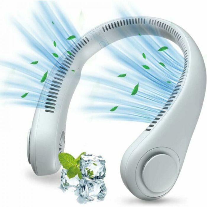 Ventilateur de cou portable USB mains libres sans pales 3 vitesses silencieux réglable à 360° pour bureau maison et voyage