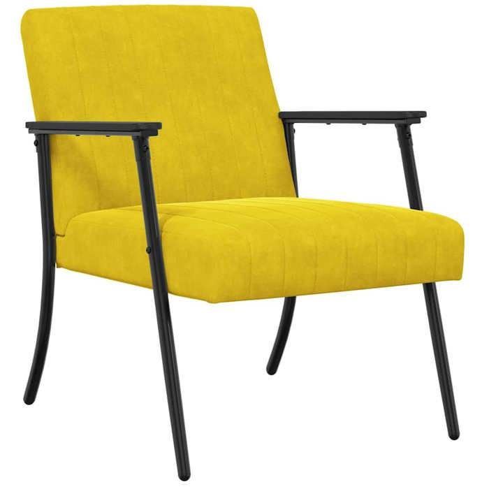 NEUF 2026 CHIC Chaise simple SWEETY Fauteuil de salon 1 PLACE Jaune 59x75x78 cm Velours FF4933