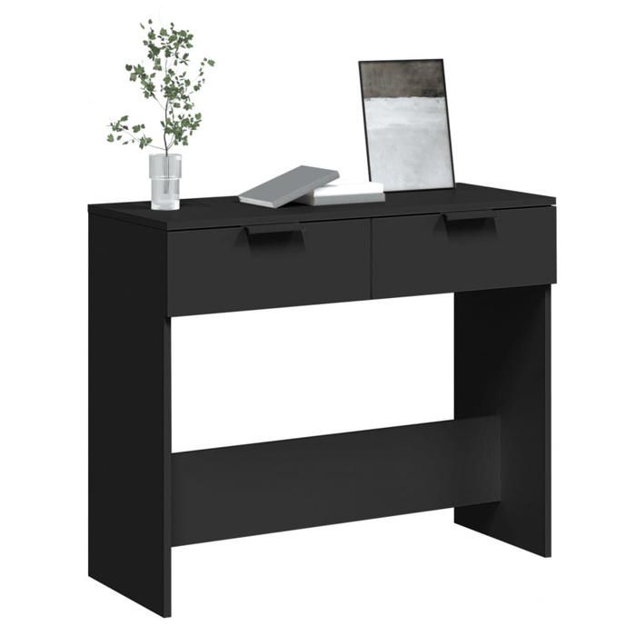 Grand Table dAppoint Noir - LEMON® Table console - Noir - Console DENTREE - 90x36x75cm - Bois dingénierie 669 - Soldes