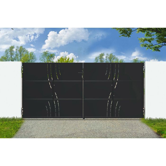Casanoov portail battant acier noir mat 35m nali veleta h.180cm + moteur ranger b150