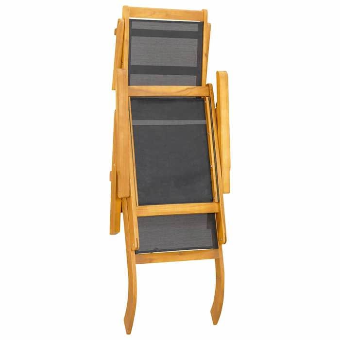 Promotion mars * Bain de soleil - YUNYAN - Chaises longues dextérieur - 2 pcs - Dossier réglable - Acacia massif et textilène_203
