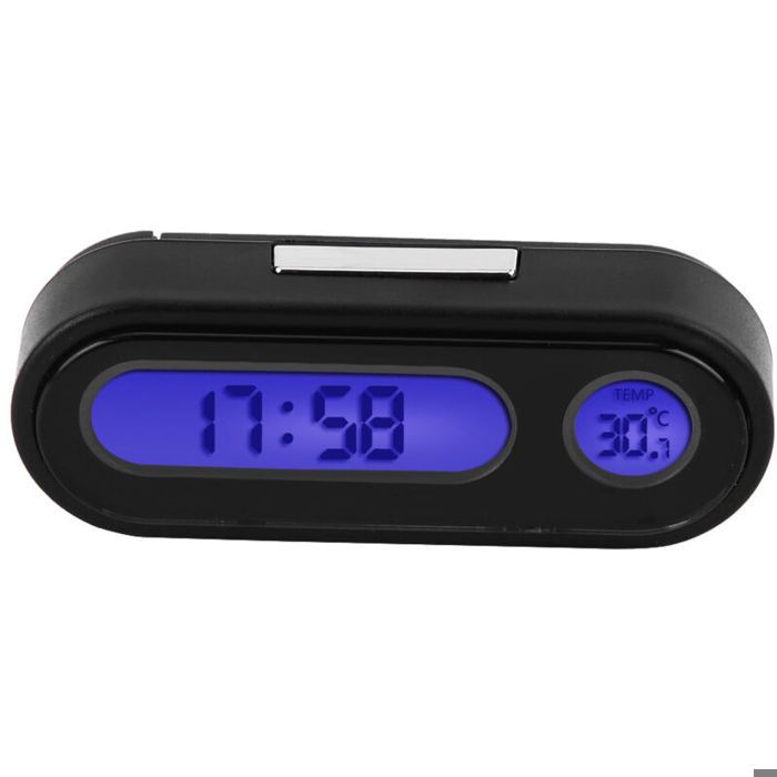 Mini montre électronique 2 en 1 pour intérieur de véhicule de voiture horloge numérique LED thermomètre voltmètre