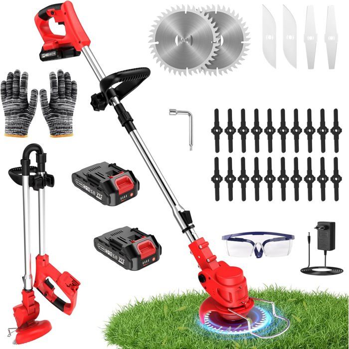 Debroussailleuse Electrique sans Fil 850W Rotofil Batterie 1.8kg Pliable 60cm