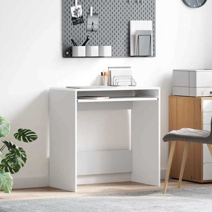 Bureau de réception avec tiroir(1 pc) - vidaXL - Table intérieure - bois dingénierie - blanc - 775 x 43 x 79 cm@avl39i