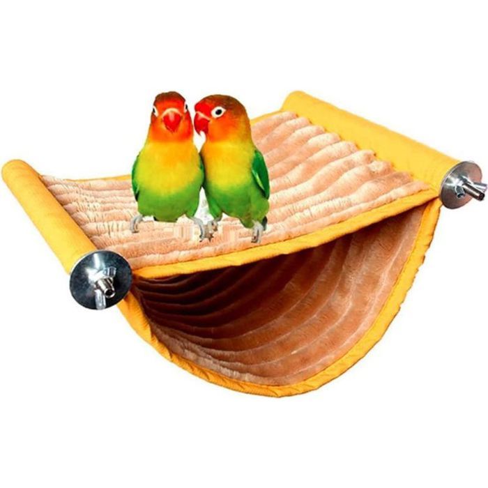 Hammac oiseaux - Conception double couche Matériau coton confortable - Pour perroquets et petits animaux - 18 x 23 cm
