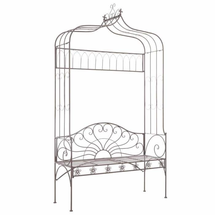Brun Banc de jardin 122 cm Fer Marron antique - Siège de balcon LV66463