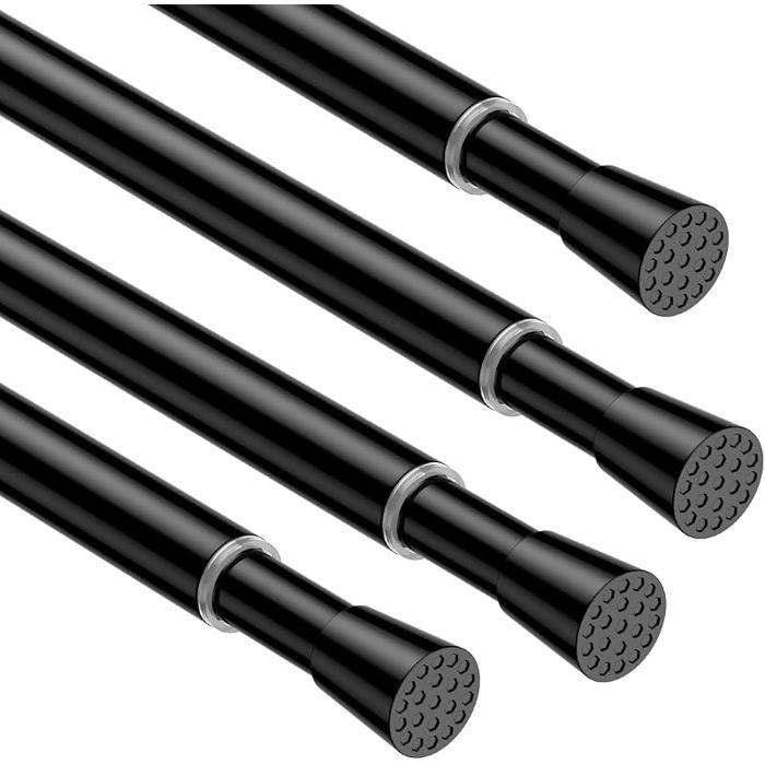 tringle à rideau sans perçage Lot de 4 fenêtre 50 69 cm noir Régble et facile à installer cette 50 69CM (4 Pièces) NOIR TRINGLE