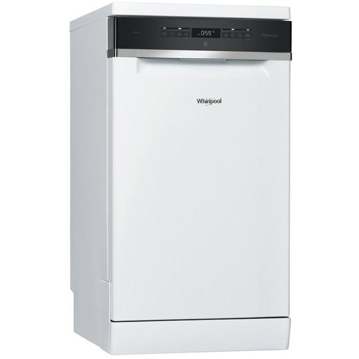 Lave-vaisselle pose libre blanc étroit - WHIRLPOOL - WSFO 3O34 PF - 45 cm - Séchage actif avec ventilation - Power Clean