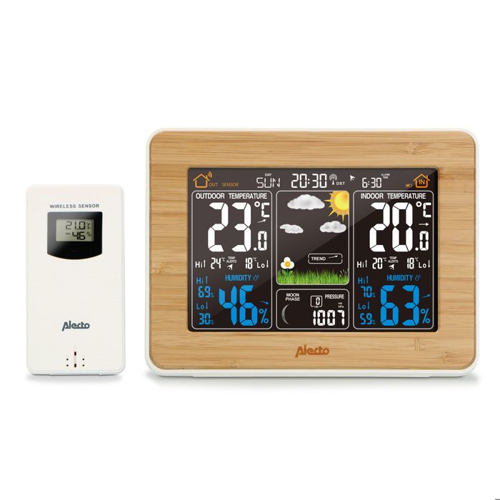 Station météo Alecto WS1700 avec capteur extérieur sans fil, argent