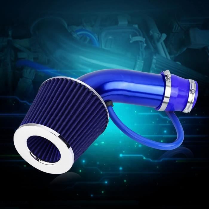 ARAMOX Turbo Filter 76mm 3 Pouces Universel Filtre à Air Froid d'admission en Aluminium Tuyau d'induction Kit Bleu