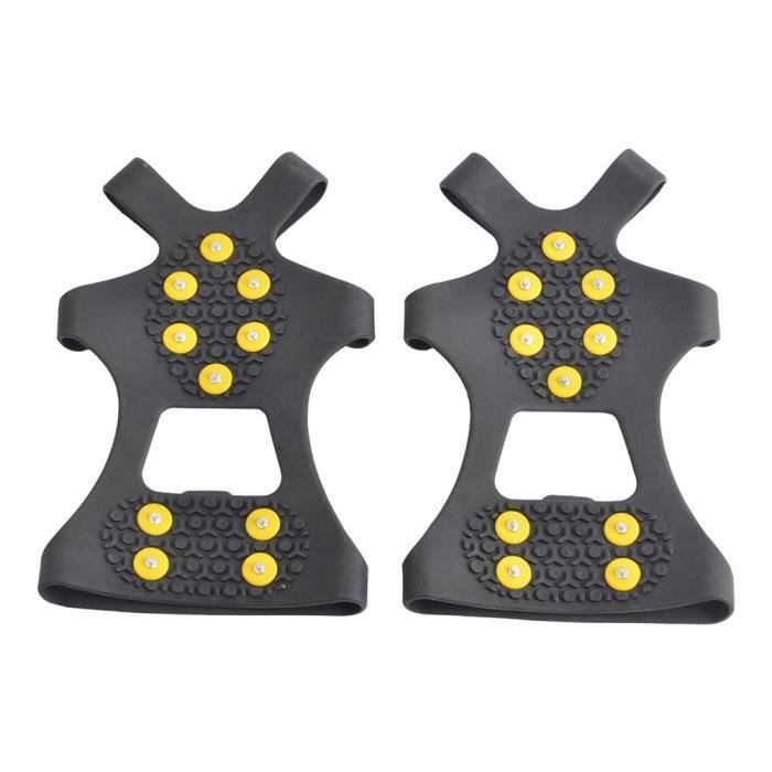 Paire Crampons Neige Glace Sur Chaussures L (39-46) Clouté Anti-glisse Sport d'hiver Traction Patinage