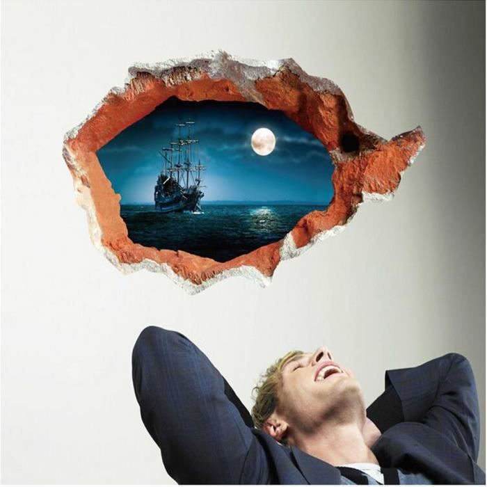 Decor A La Maison Stickers Muraux 3d Navires De Mer Pirates Des