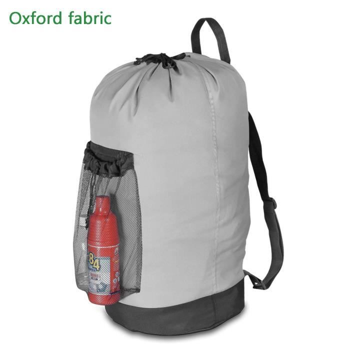 3pcs - gray - sac à dos à linge avec sangles initiées, poche en maille, sac à dos en nylon durable, sac à lin