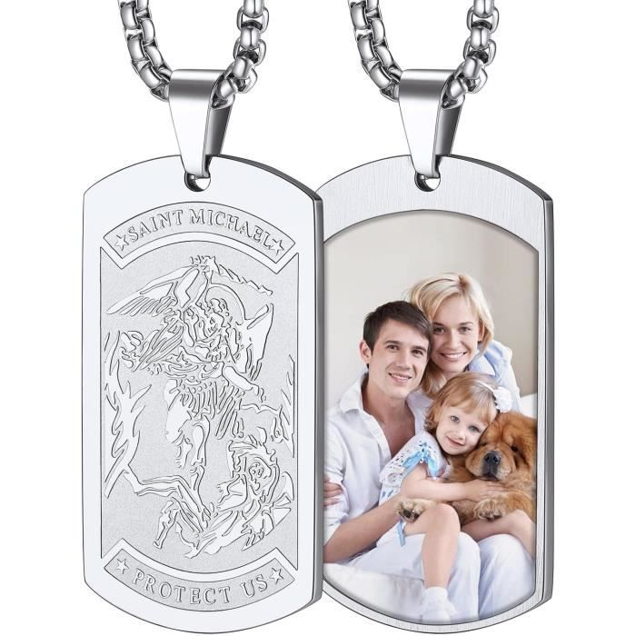 Pendentif Médaillon Acier Inoxydable Gravé Michel Sardou - Neuf Avec étiquettes