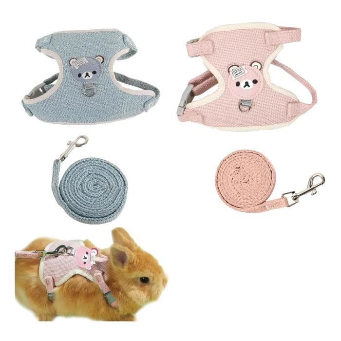 Harnais et Laisses - Non spécifié - 2 Pièces - Réglable - Pour Lapins Chiots et Chatons - Blanc