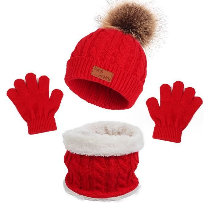Ensemble bonnet tour 2025 de cou gants fille