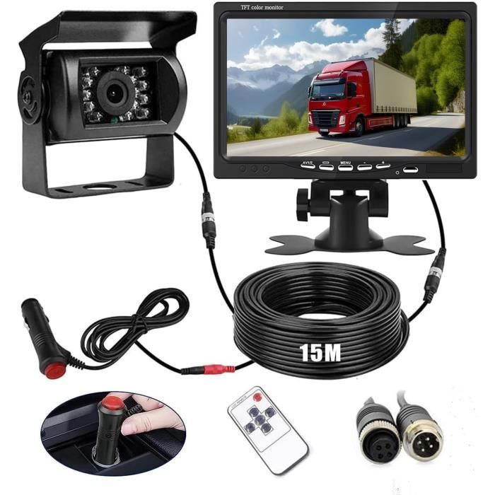 Moniteur De Caméra De Recul 4.3" Écran Couleur LCD – Étanche, Pare-Soleil, 180° Réglable, Pour Voiture SUV Camion