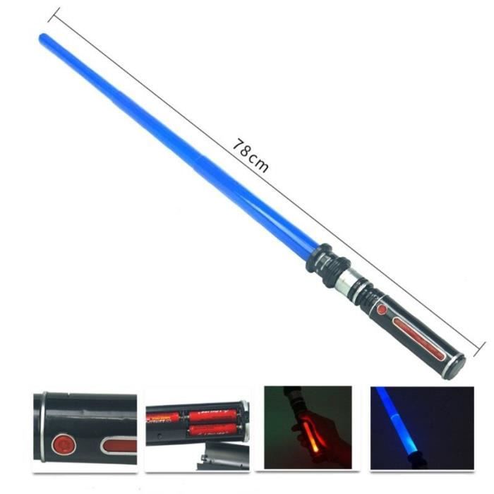 Sabre laser rétractable jouet épée lumineuse musique étoile laser