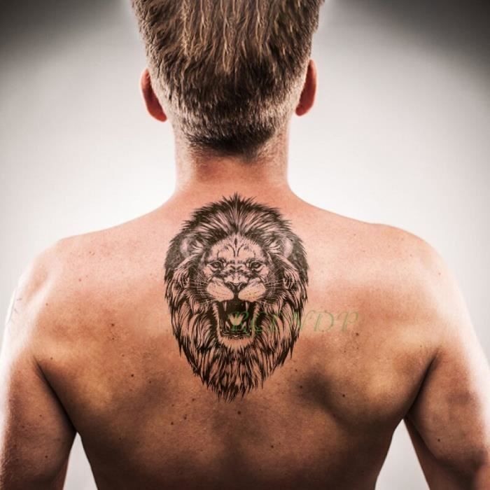 Tatouage éphémère Th324fleur Petit Aquarelle Lion Totem Autocollant Corps Art Bras Flash Faux S Femmes