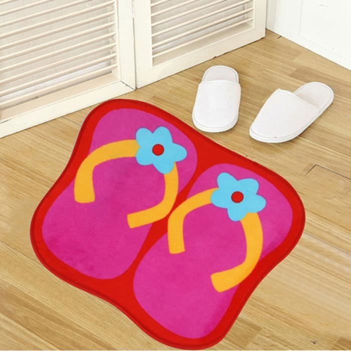Tapis Salle De Bain Deco Tong Design Fushia Achat Vente Tapis