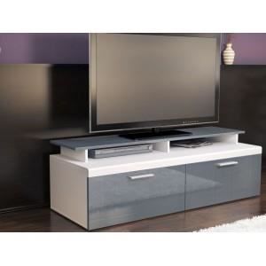 Meuble Tv Blanc Et Gris Non Oui Achat Vente Meuble Tv