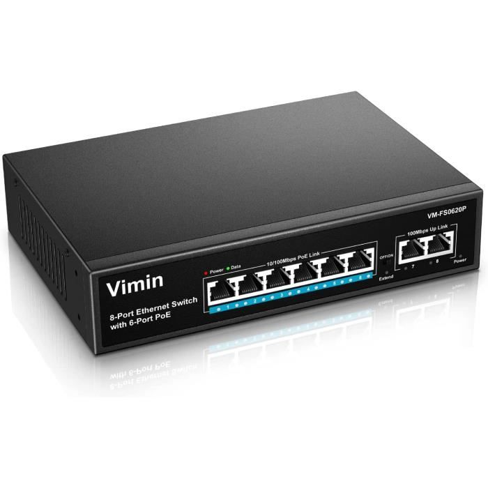 Commutateur PoE Non Géré 10 Ports 2.5G - 8 Ports PoE+, 2 SFP+ 10G, 130W, Pour Réseau Haut Débit NAS/PC