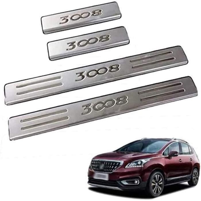 4 Protections Seuil De Porte Voiture Ford Kuga - Antrayures Fibre Carbone - Noir