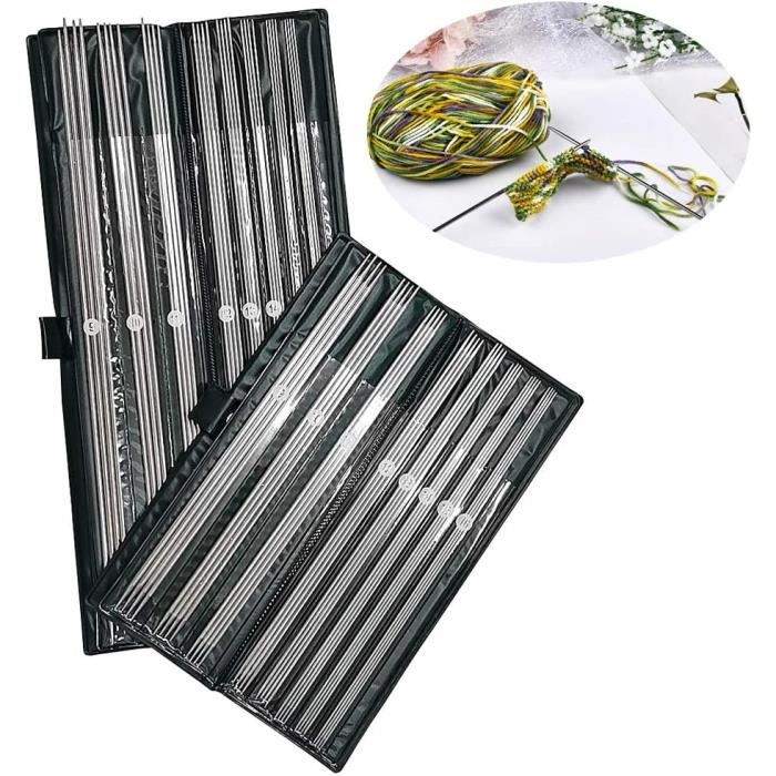Lot De 10 Paires D'aiguilles à Tricoter Circulaires Interchangeables Inoxydable