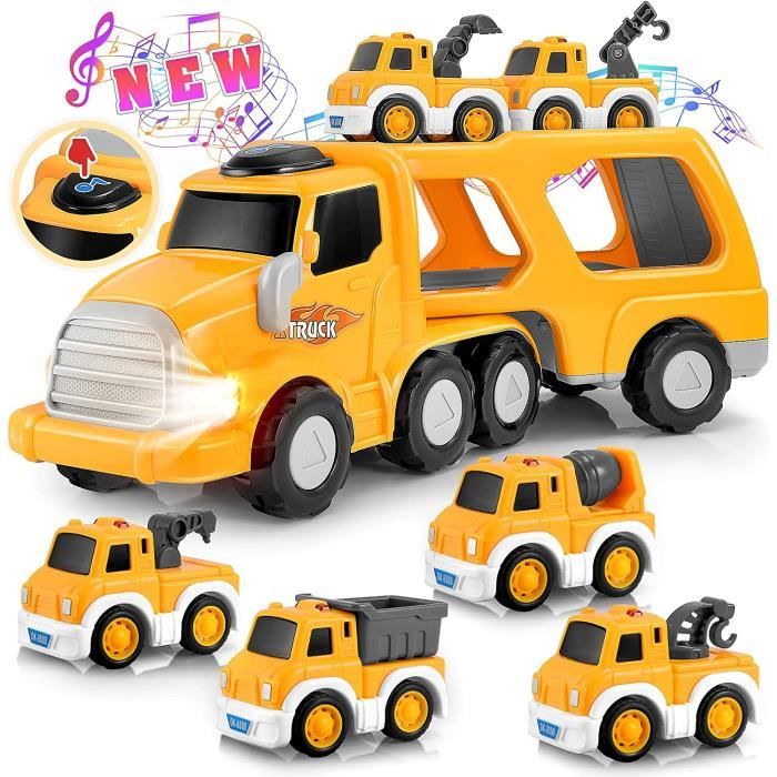Camion de Transport Voiture Enfant avec 6 Petite Voiture,15 Panneaux Route,  Cadeau Camion Jouet pour 3 4 5 Ans Garcon - Cdiscount Jeux - Jouets