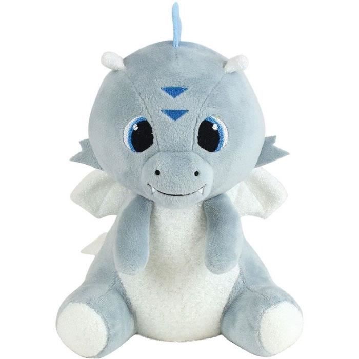 Peluche lumineuse - JEMINI - LIMINOU LEON LE DRAGON - Hauteur 21 cm - Bleu et blanc