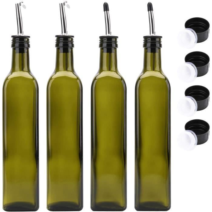 Bouteille huile olive et vinaigre, distributeur d'huile d'olive, 500ml verre  doseur gradué distributeur de huile vinaigre pour bb - Cdiscount Maison